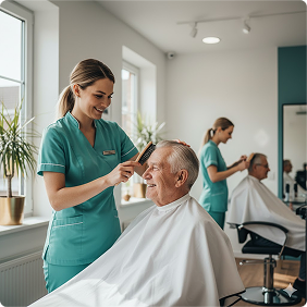 Group of residents and stylists